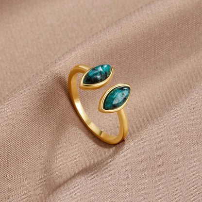 Adjustable Luxe Emerald Ring with Wrap