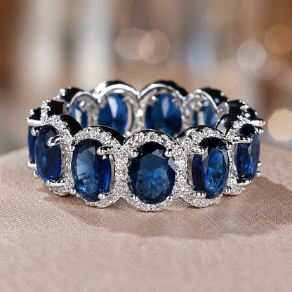 Onyx Oval Zirconia Sølvring