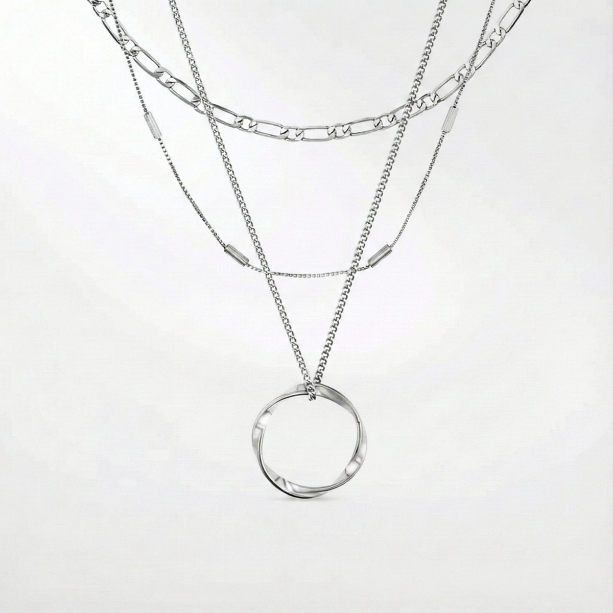 Open three-strand necklace