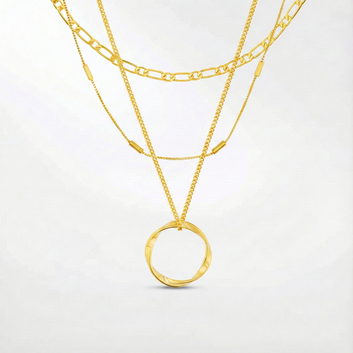 Open three-strand necklace