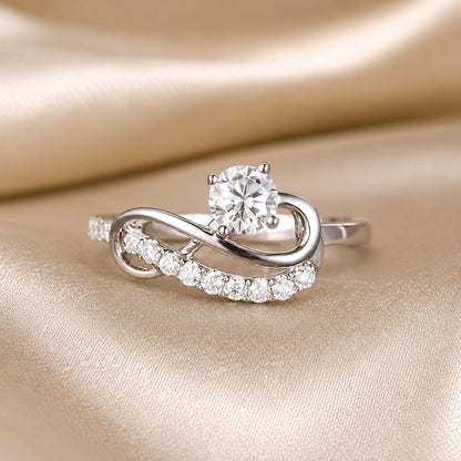 Hvidguld Infinity Hvirvel Bølge Moissanite Ring